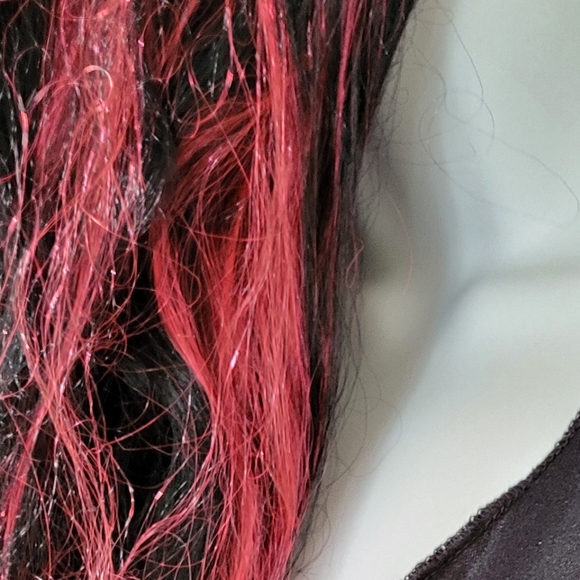 🎃Gothic Victorian Black Dress with ruby lace Ladies Halloween Sz m witch vampir - Picture 12 of 12